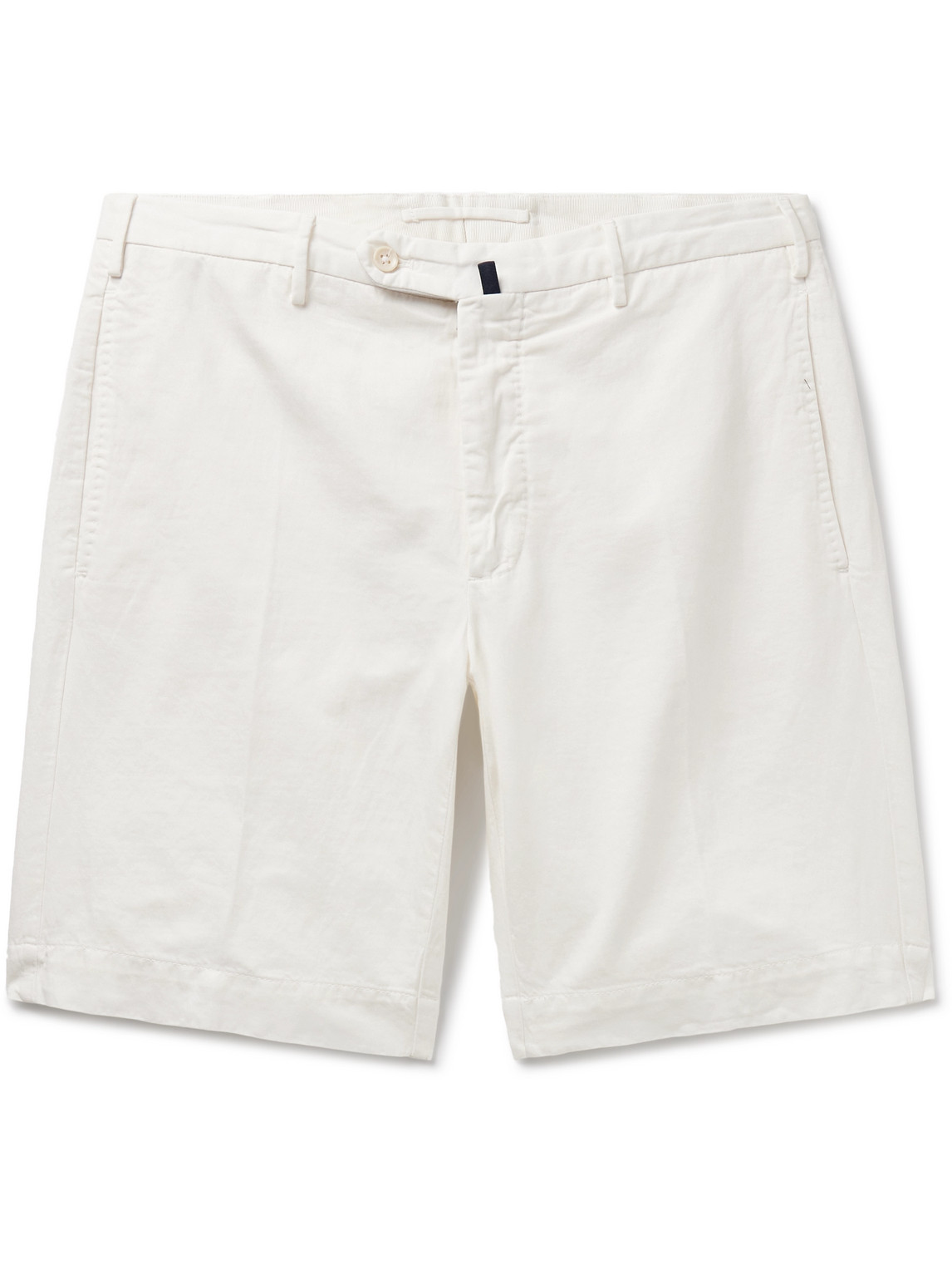 Incotex Venezia 1951 Straight-leg Cotton-blend Bermuda Shorts In White