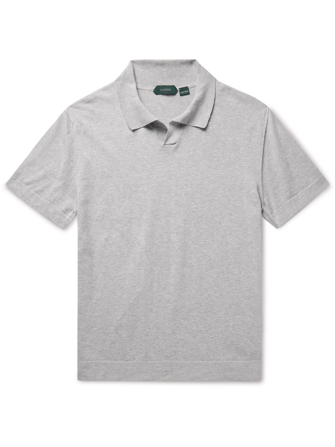 Incotex Slim-fit Cotton And Silk-blend Polo Shirt In Grey