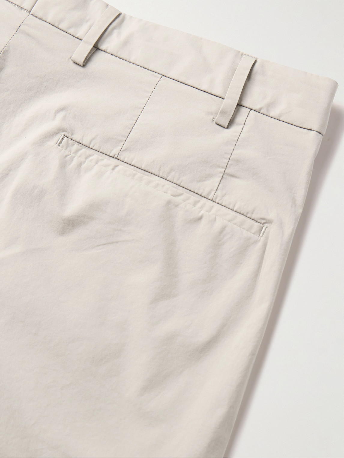 Shop Incotex Slim-fit Stretch-cotton Poplin Bermuda Shorts In Gray