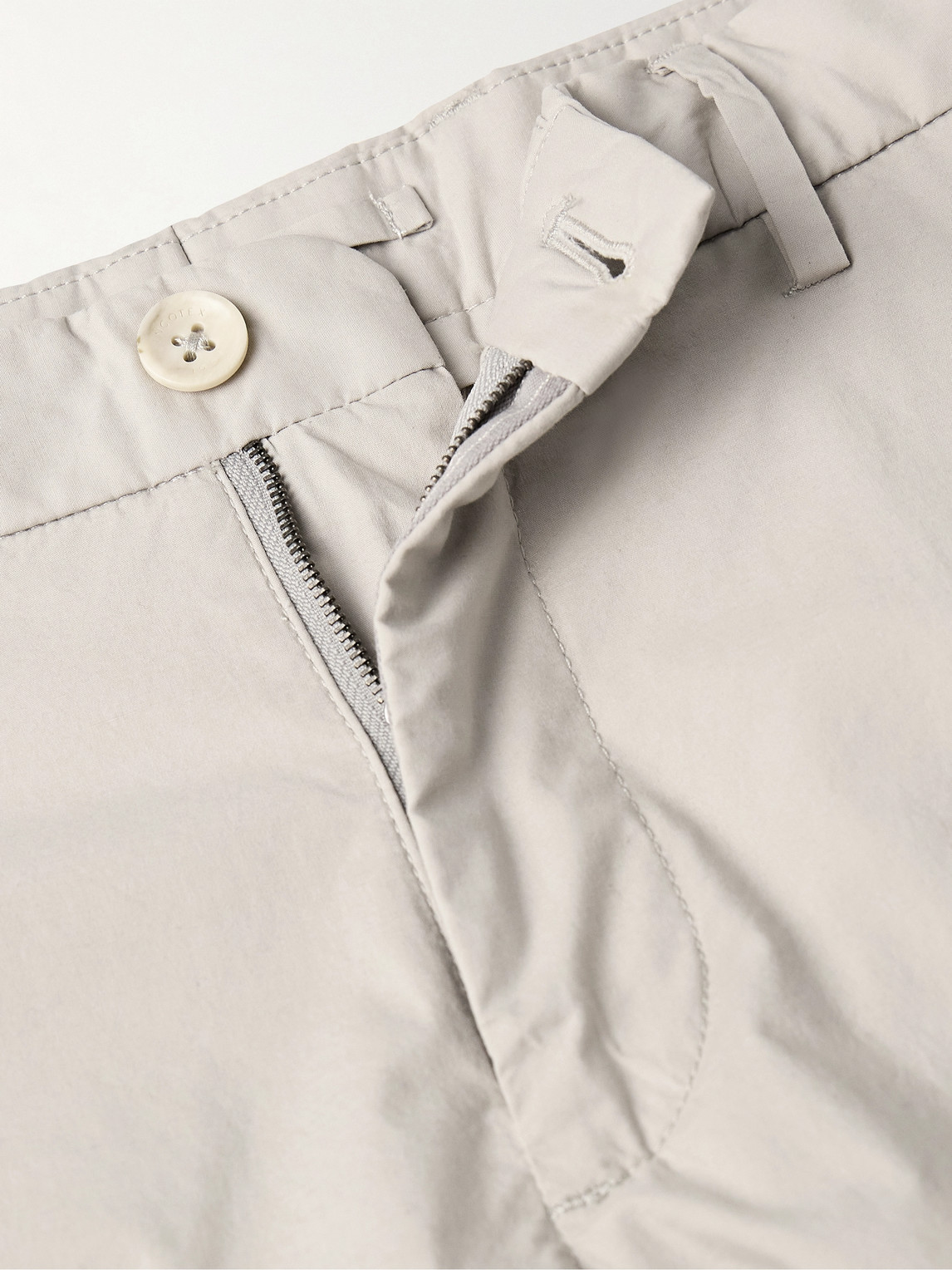 Shop Incotex Slim-fit Stretch-cotton Poplin Bermuda Shorts In Gray