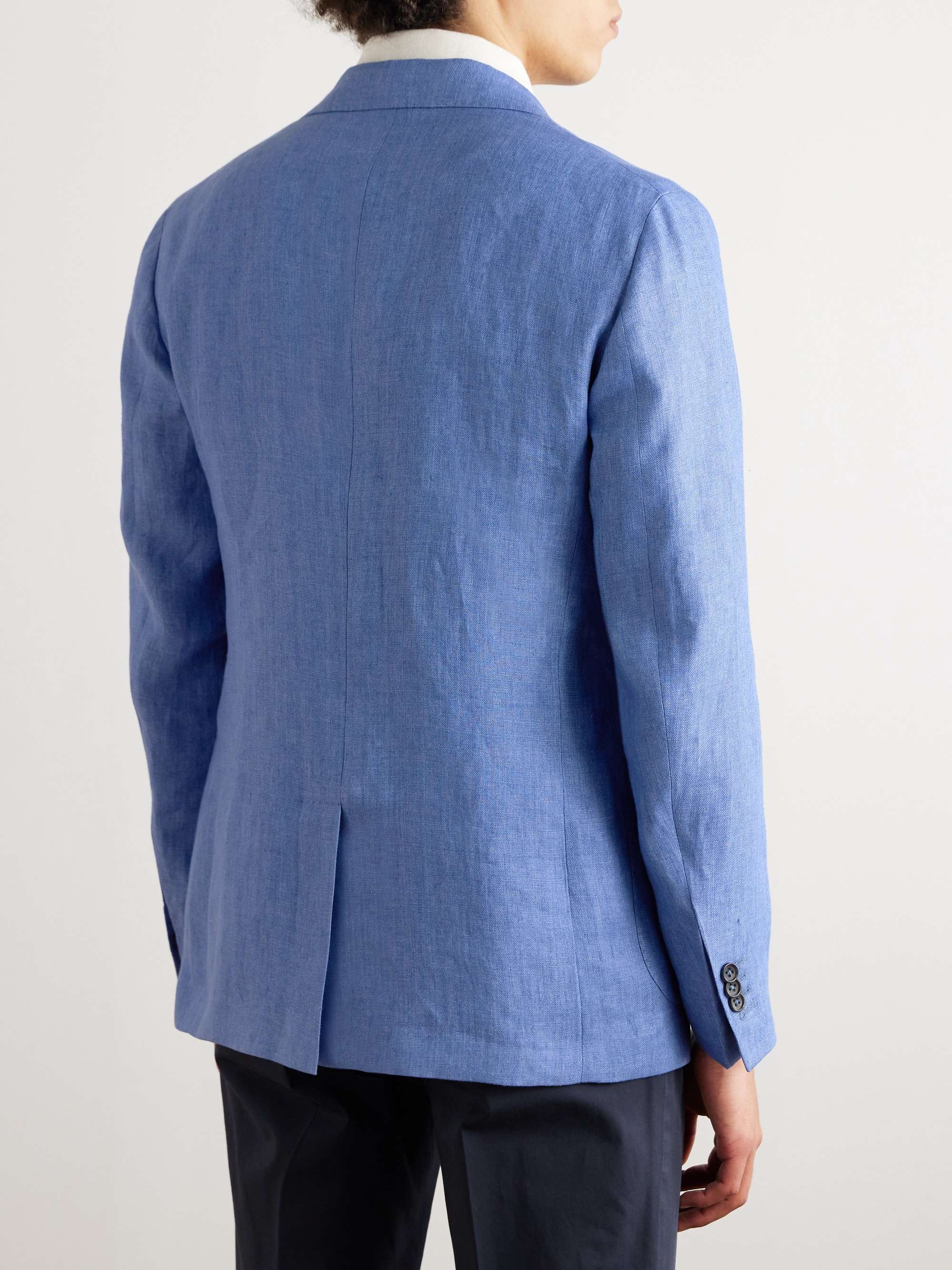 INCOTEX Montedoro Unstructured Linen-Canvas Blazer