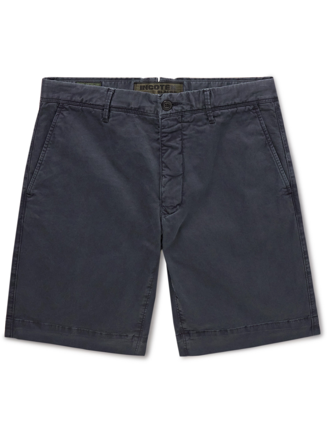 Incotex Slim-fit Stretch-cotton Twill Bermuda Shorts In Blue