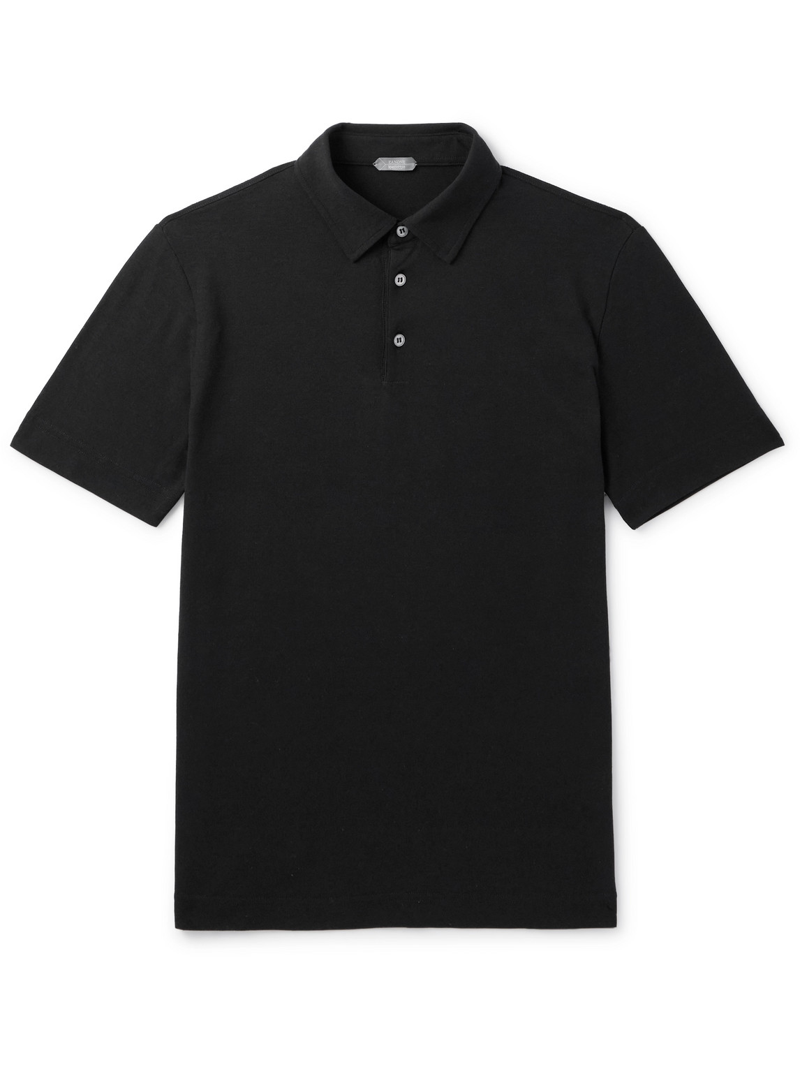 Incotex Slim-fit Icecotton-jersey Polo Shirt In Black