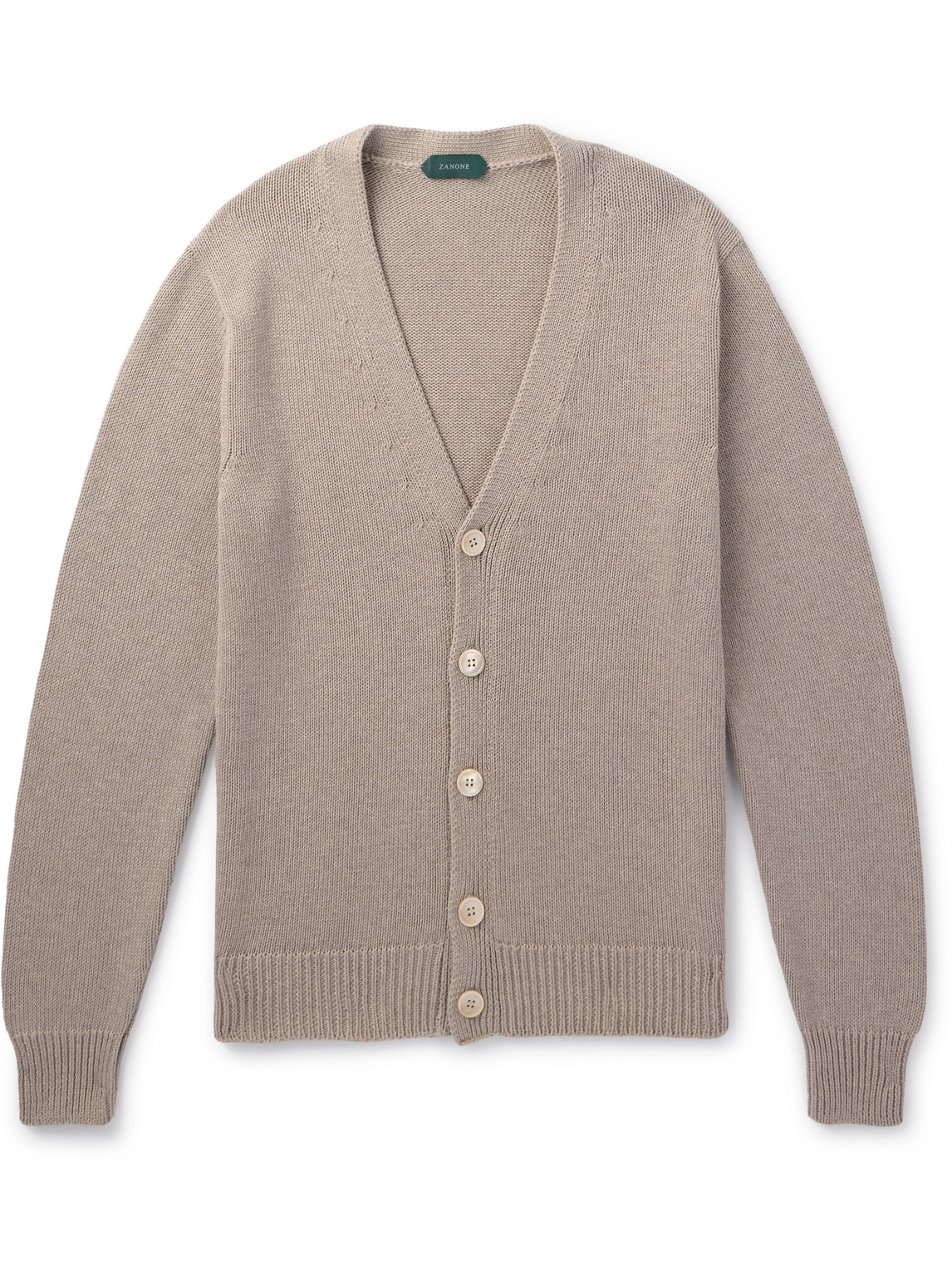 Incotex Cotton Cardigan In Neutrals