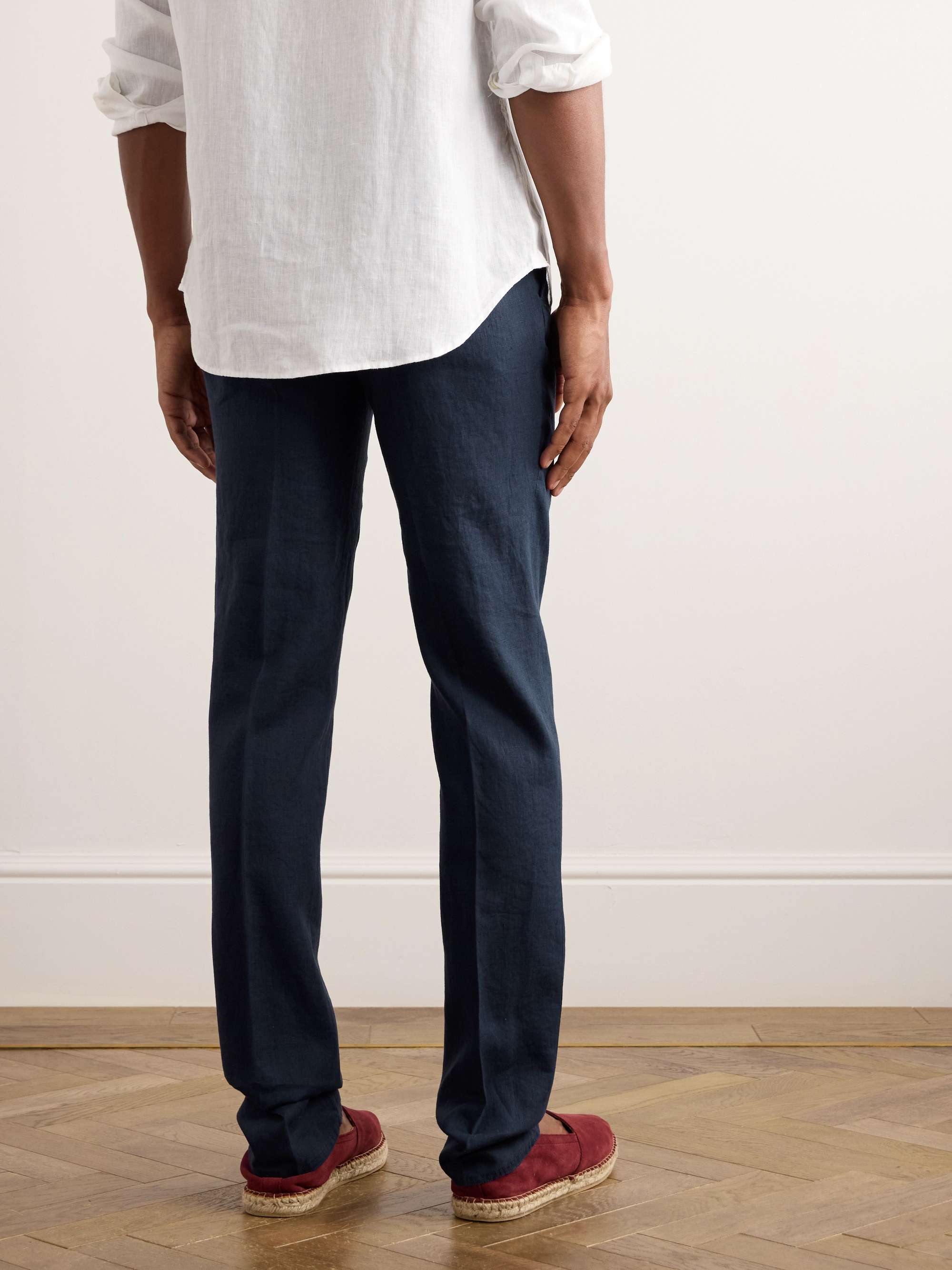 INCOTEX Pleated Linen Trousers for Men | MR PORTER