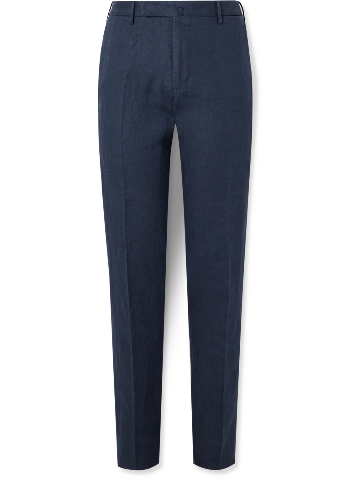 Incotex Pleated Linen Trousers In Blue