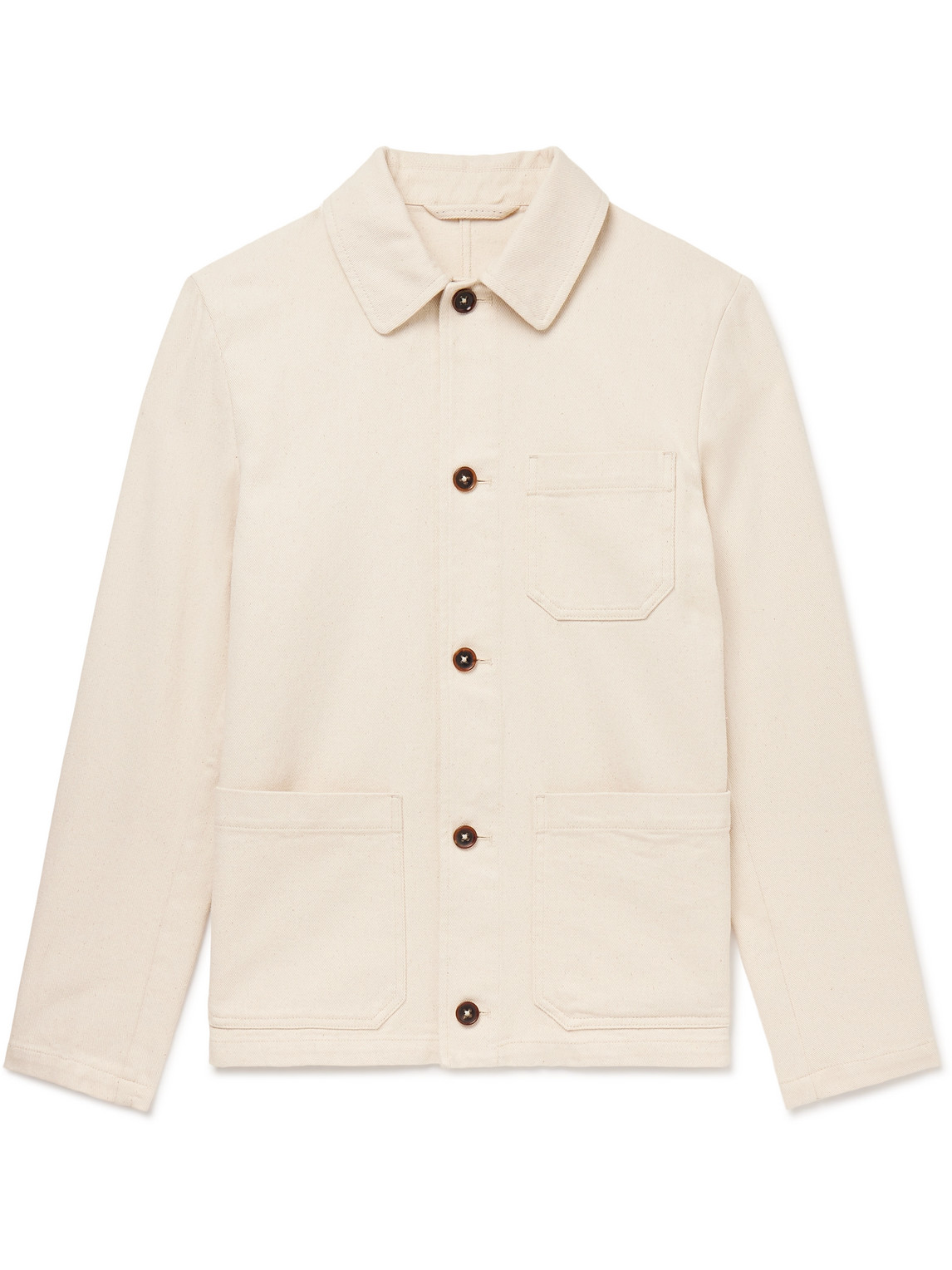 Incotex Cotton-gabardine Shirt Jacket In Neutrals