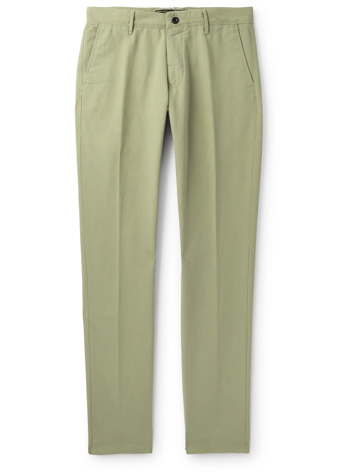 Incotex Straight-leg Cotton-blend Trousers In Green