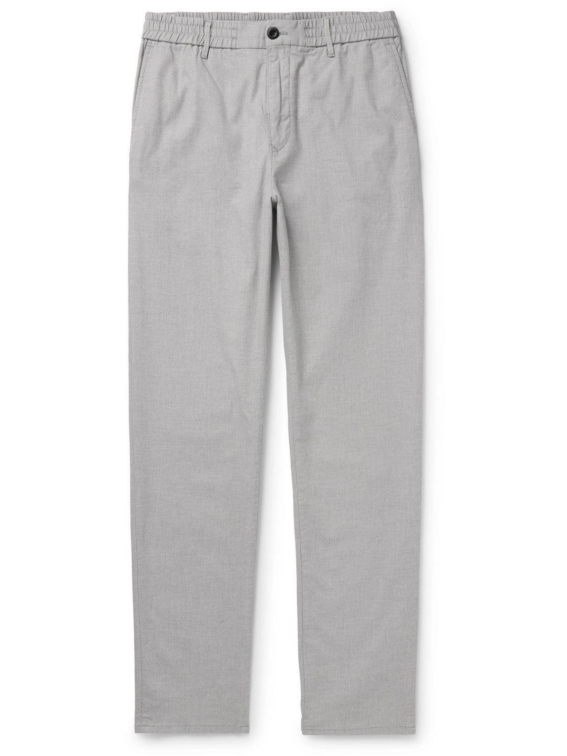Incotex Slim-fit Straight-leg Birdseye Cotton-blend Trousers In Gray