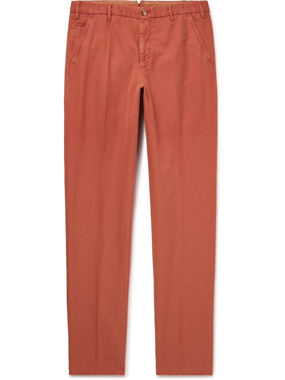 Incotex - Venezia 1951 Slim-Fit Straight-Leg Chinolino Trousers - Men - Orange - IT 50