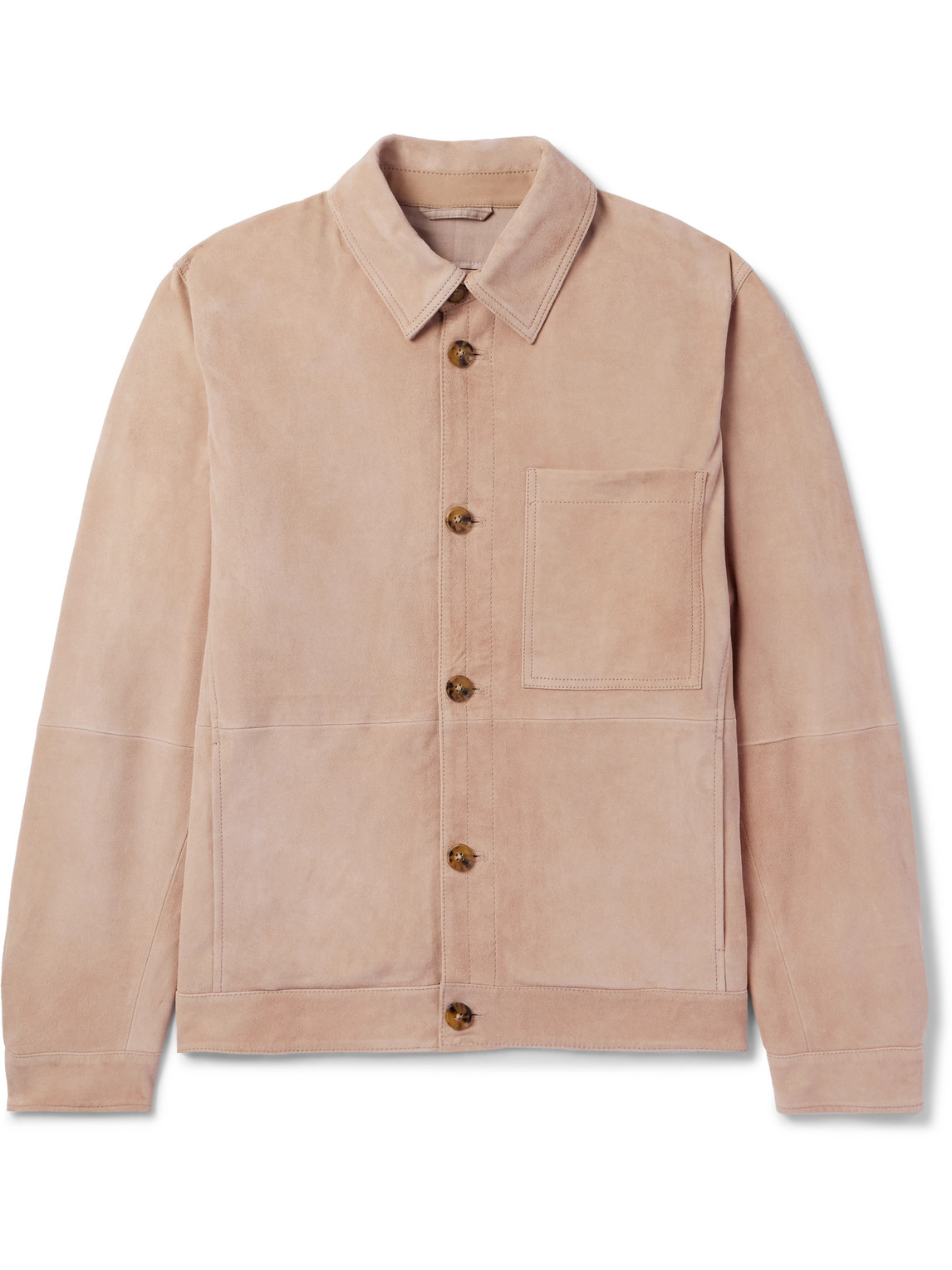 Baracuta Suede Shirt Jacket In Orange