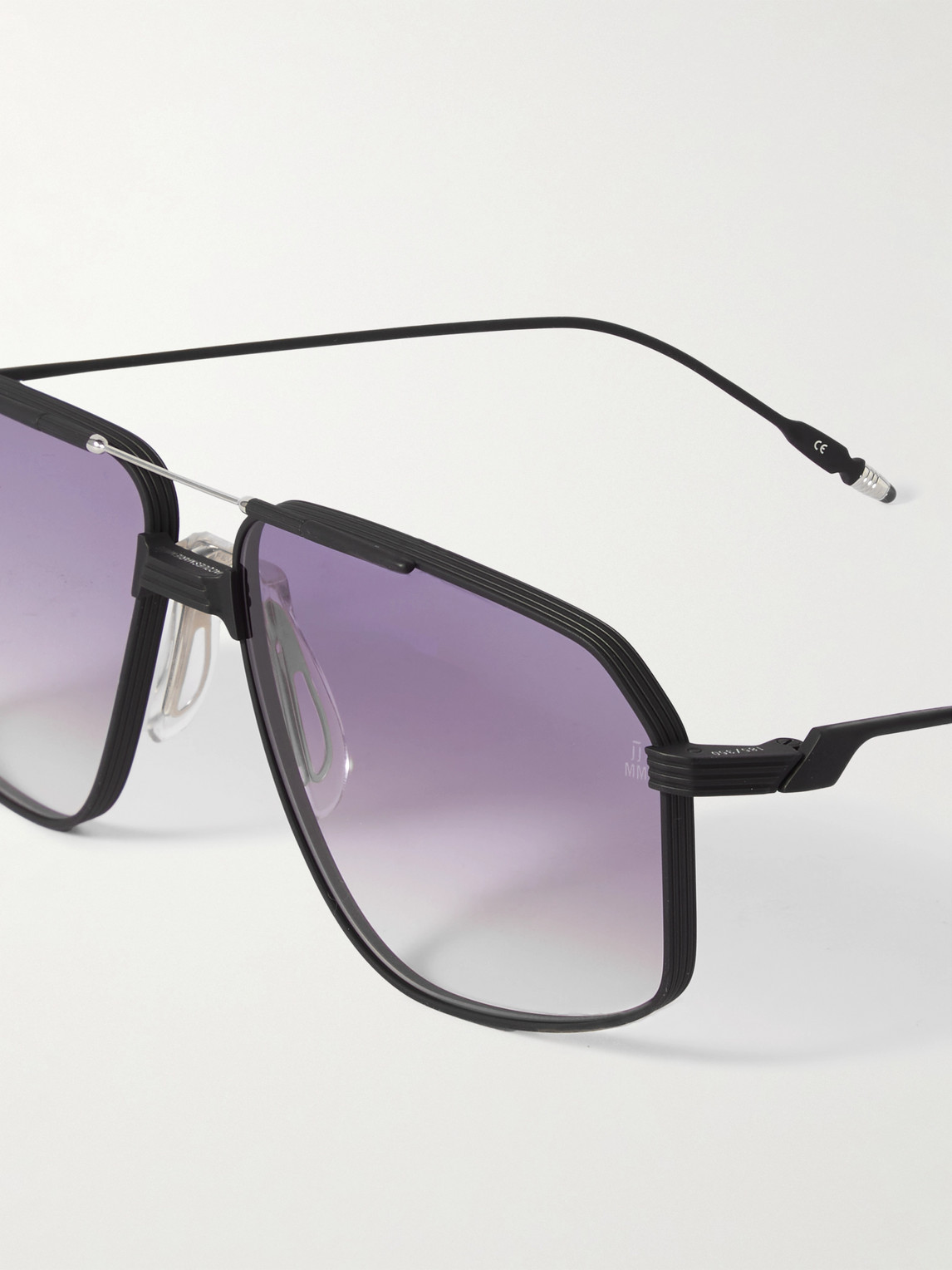 Shop Jacques Marie Mage Jagger Aviator-style Titanium Sunglasses In Black