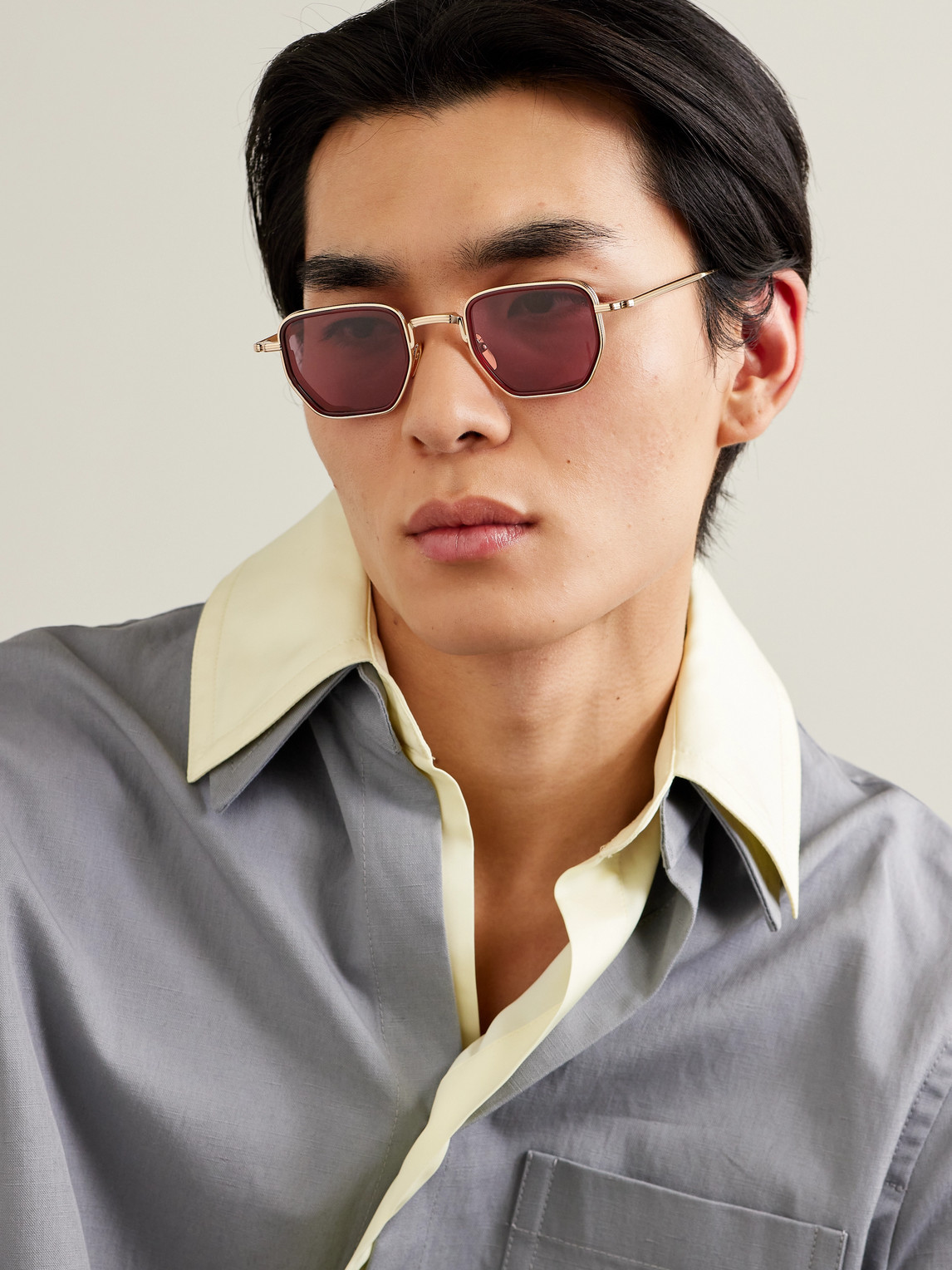 Shop Jacques Marie Mage Atkins Square-frame Gold-tone And Acetate Sunglasses