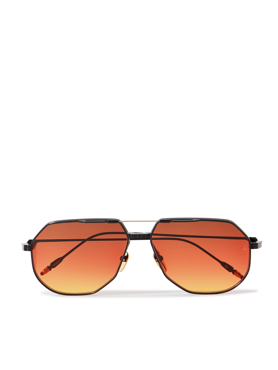 Jacques Marie Mage Reynold Aviator-style Titanium Sunglasses In Black