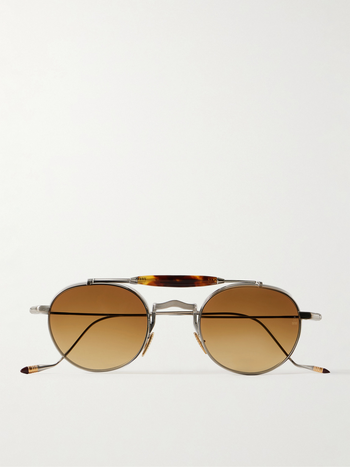 Jacques Marie Mage Dasan Round-frame Beta Titanium And Tortoiseshell Acetate Sunglasses In Silver