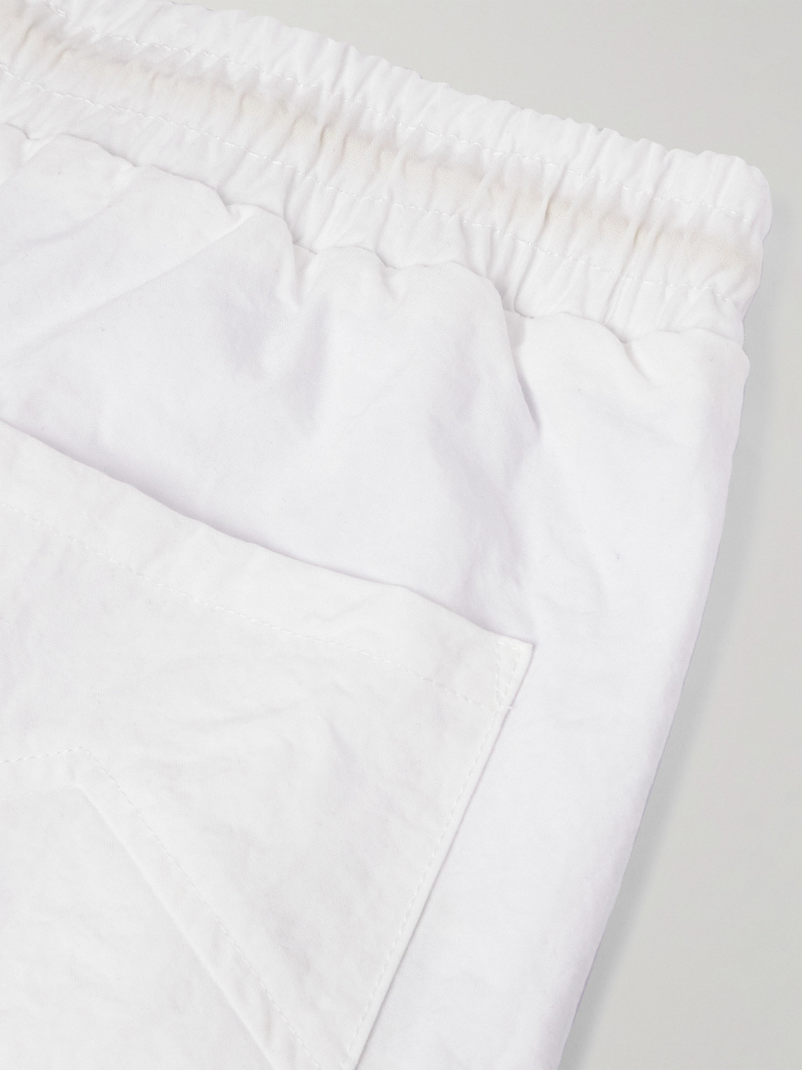 Shop Rhude Straight-leg Logo-print Nylon Drawstring Shorts In White