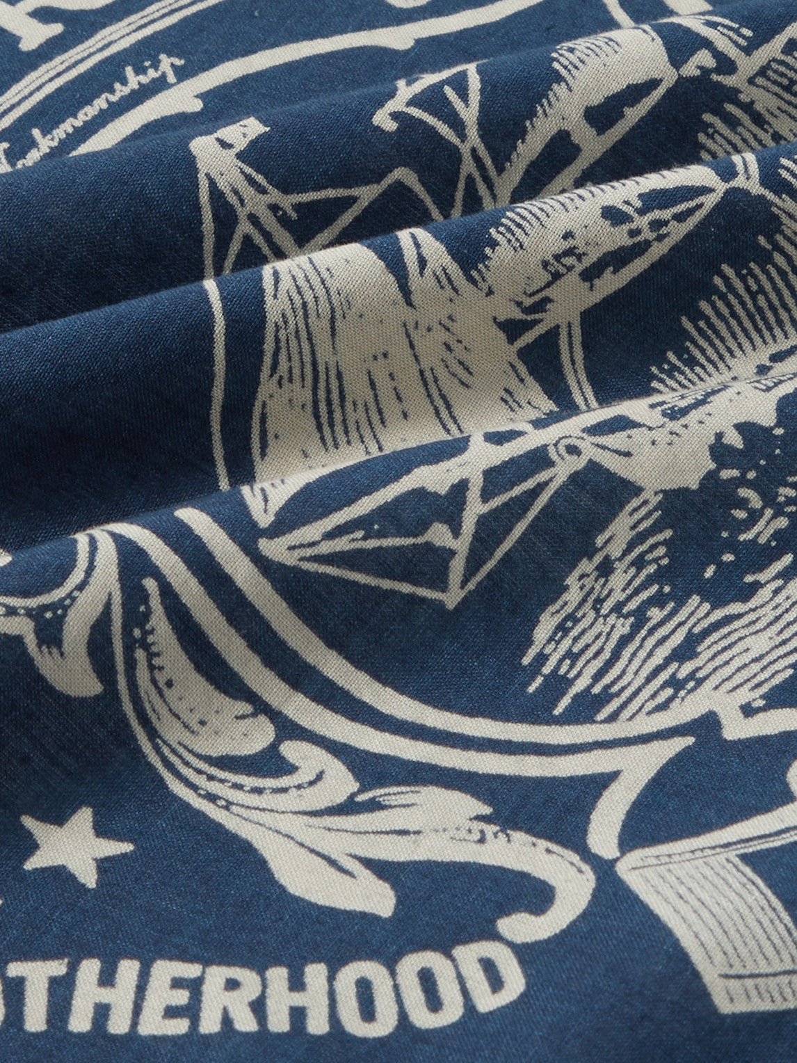 Shop Rrl Printed Cotton Scarf In Blue
