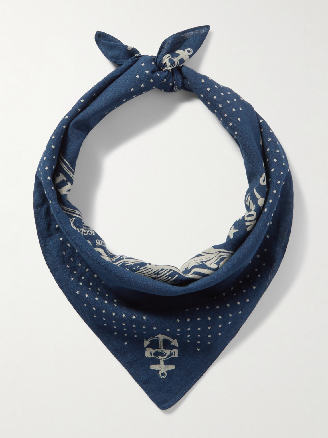 Shop Rrl Printed Cotton Scarf In Blue