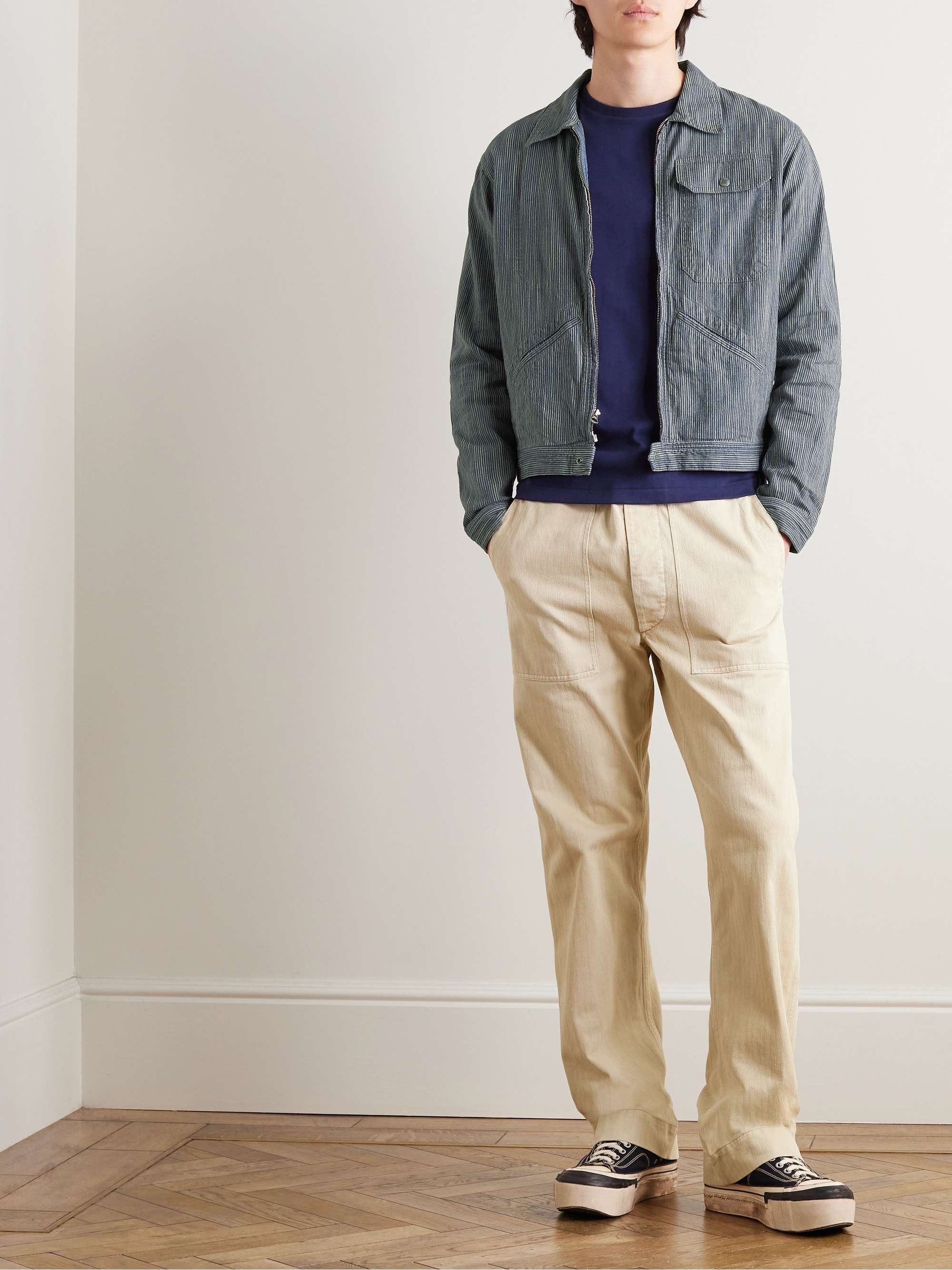 Mens striped denim jacket online