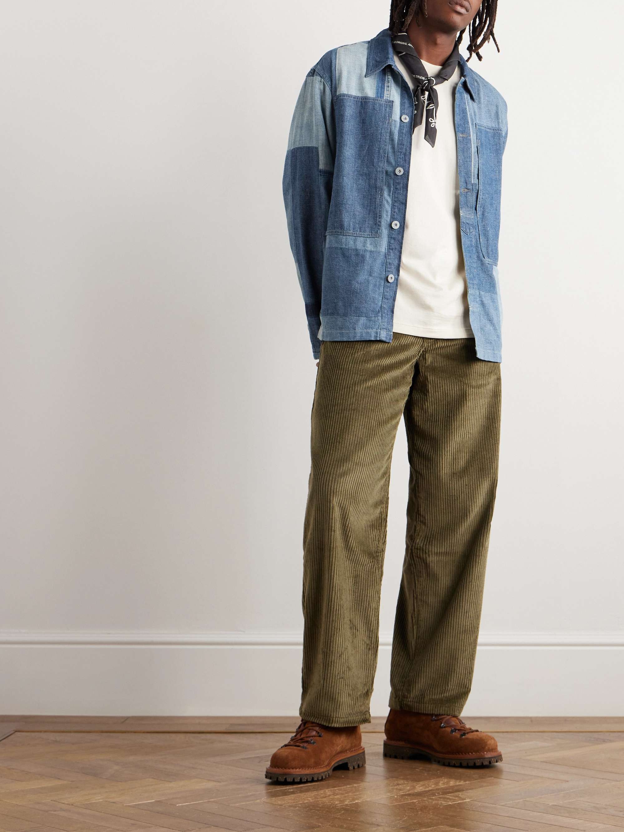 RRL Quarter Mast Patchwork Denim Shirt for Men | MR PORTER