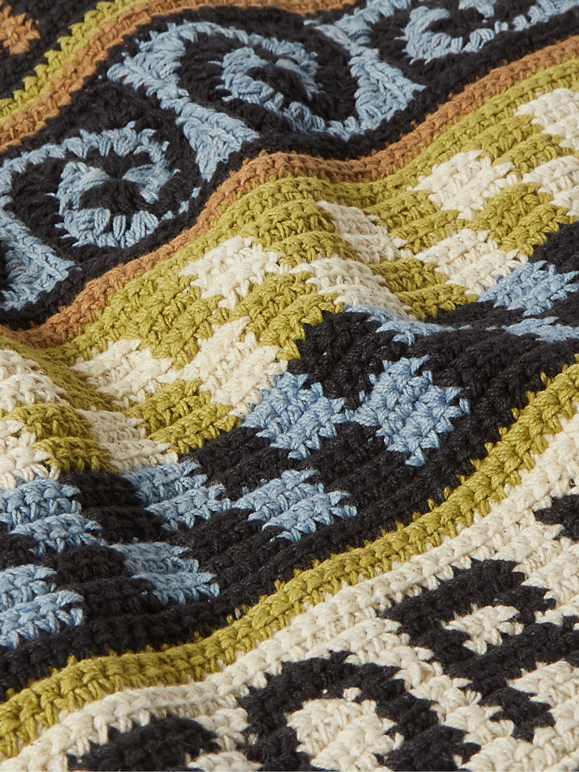 Shop Story Mfg. Crocheted Organic Cotton Messenger Bag In Yellow
