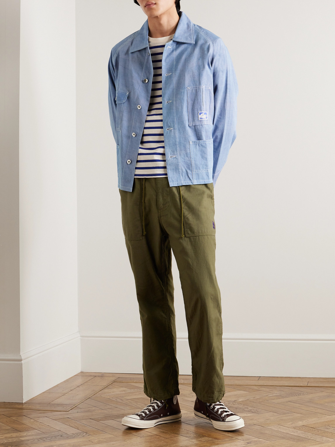 Shop Story Mfg. Railroad Organic Cotton-twill Jacket In Blue