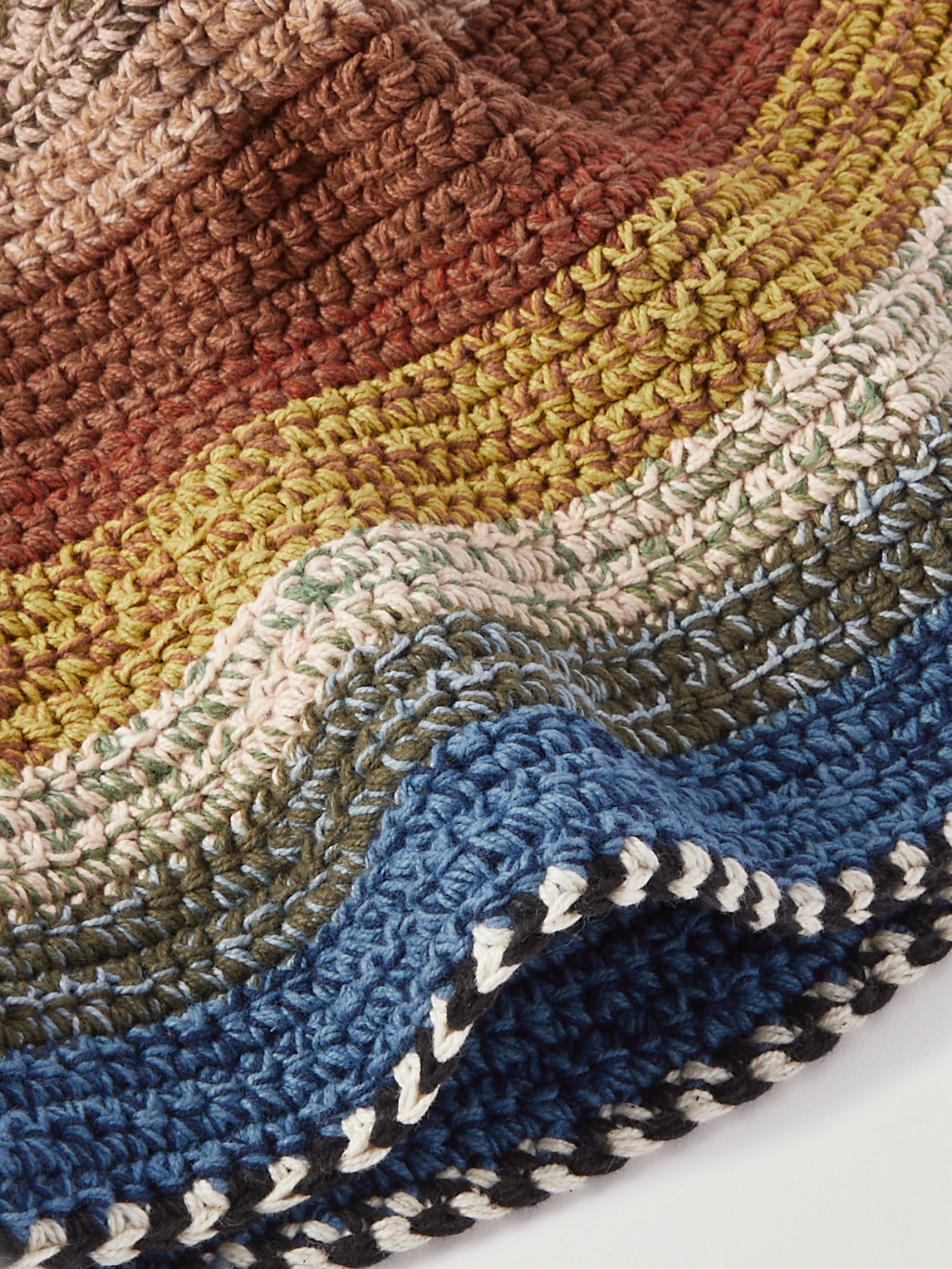 Shop Story Mfg. Brew Striped Crocheted Organic Cotton Bucket Hat In Multi