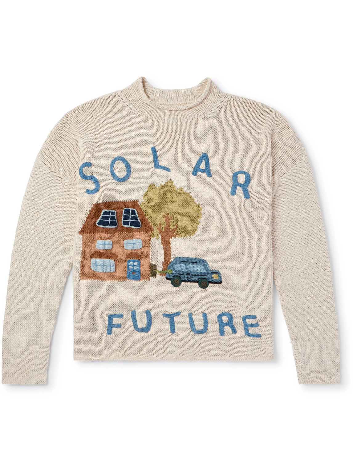 Story Mfg. Solar Future Organic Cotton Sweater In White