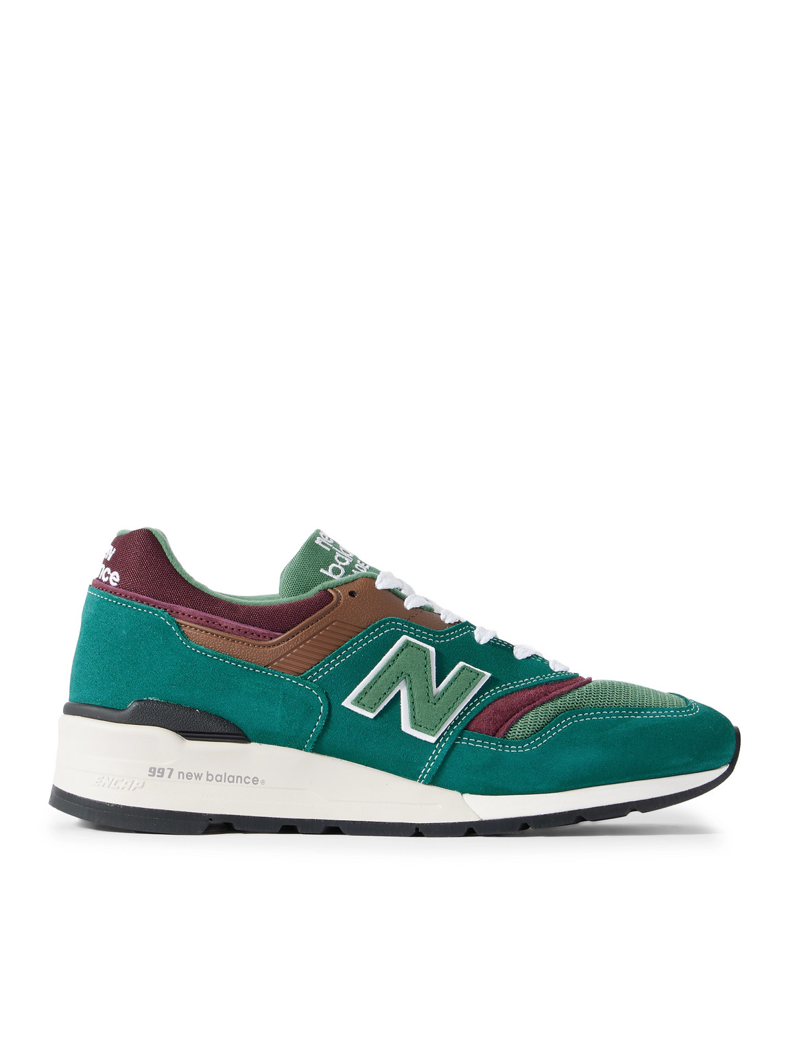 MiUS 997 Rubber-Trimmed Suede and Mesh Sneakers