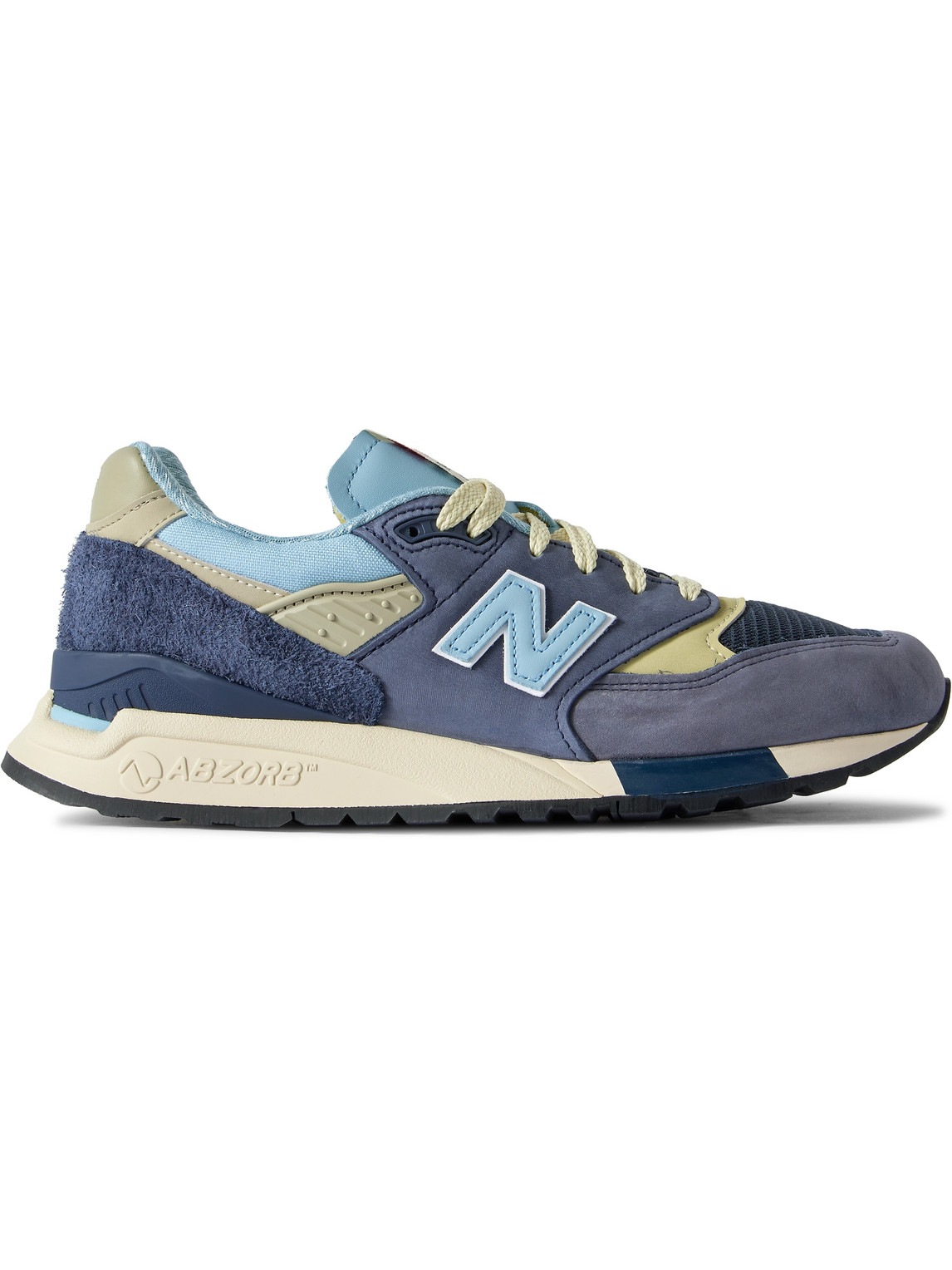 998 Leather and Mesh-Trimmed Suede Sneakers