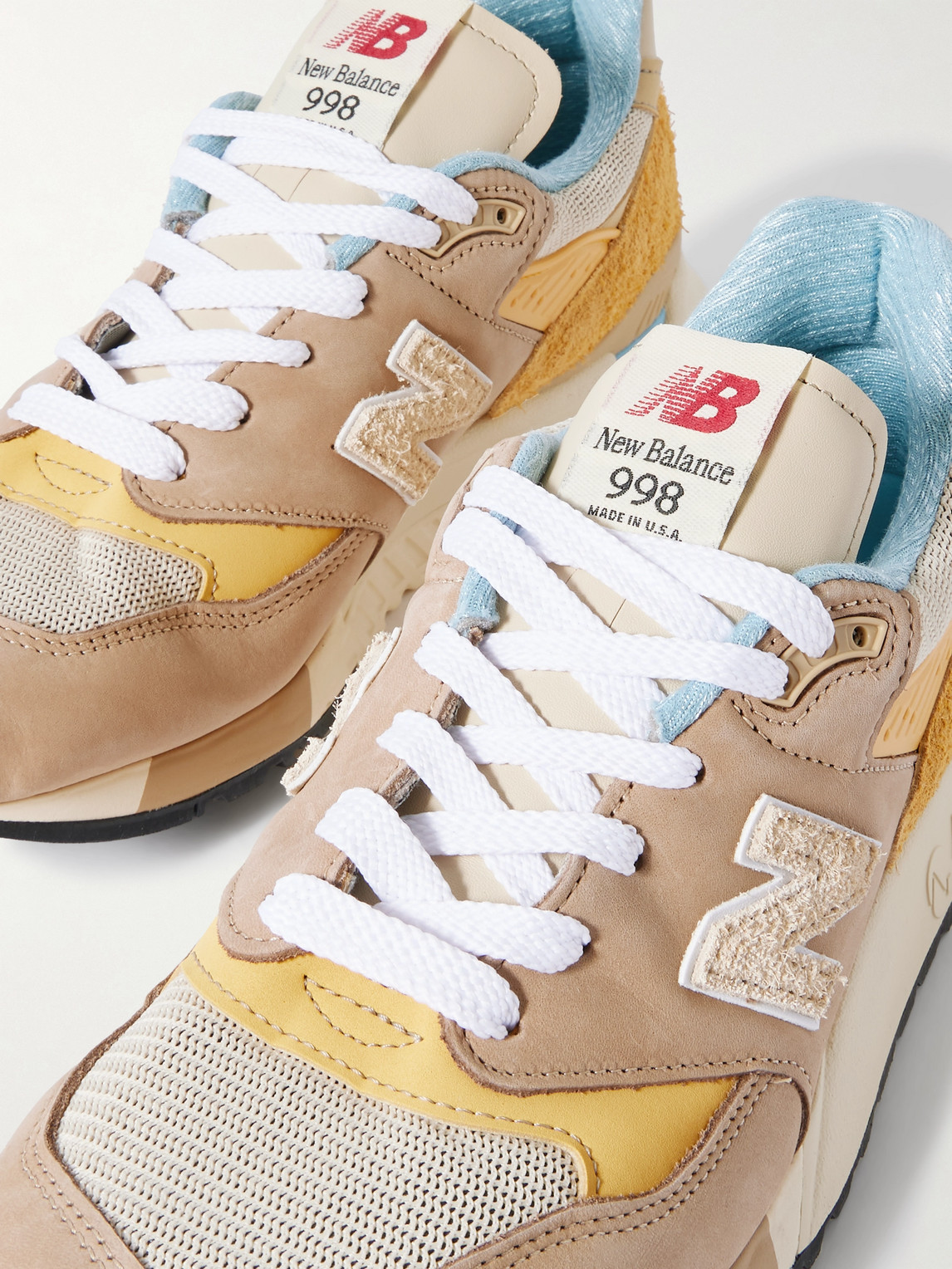 Mr Porter New Balance 998 Mens White New Balance – MiUS 998 Leather, Mesh,  Brushed-Suede And Rubber Sneakers