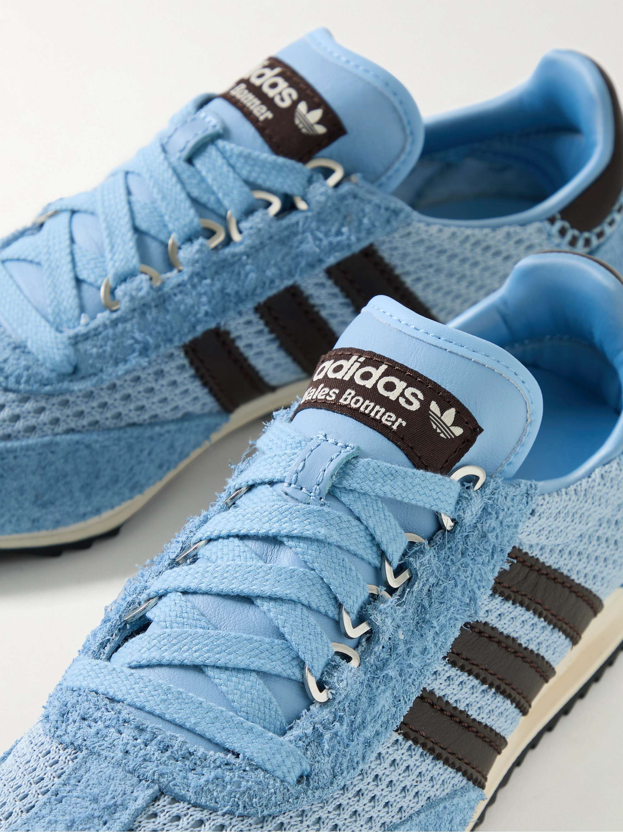 Wales Bonner SL76 Sneakers aus gebürstetem Veloursleder und Mesh 