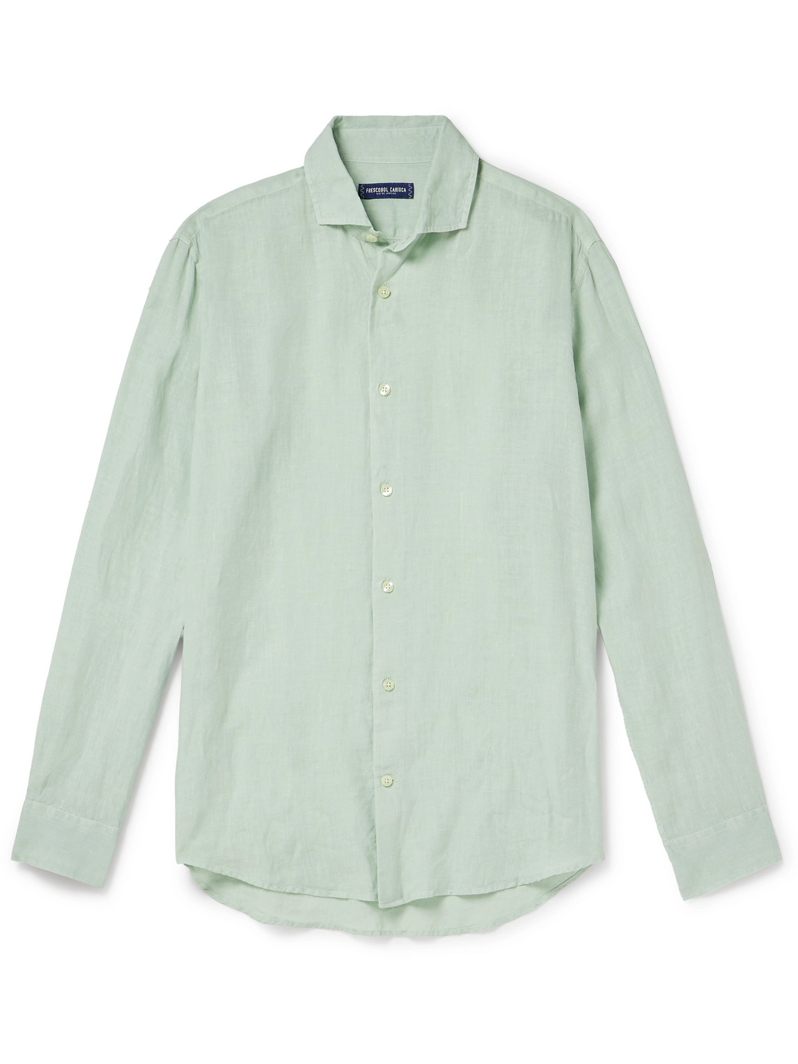 Frescobol Carioca Antonio Linen Shirt In Green