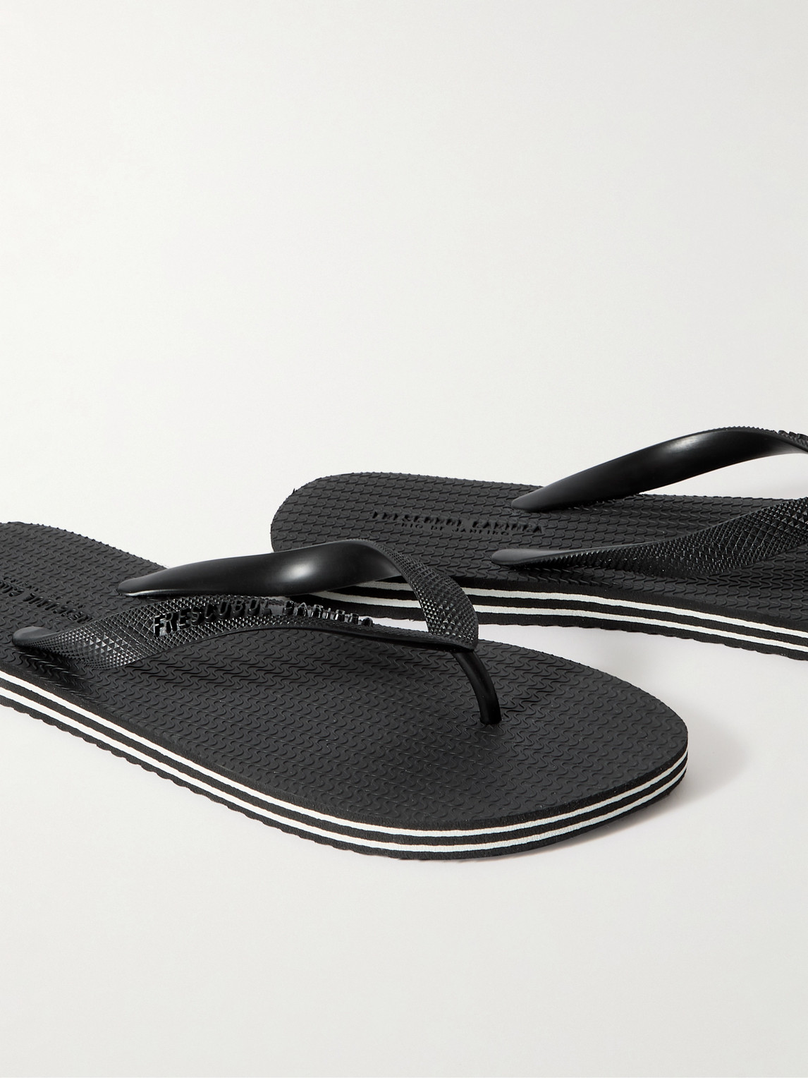 Frescobol Carioca Fabio Logo-embossed Rubber Flip Flops In Black