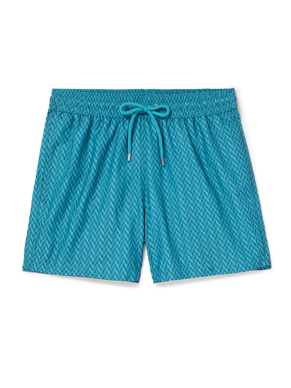 Copacabana Straight-Leg Mid-Length Recycled Herringbone Swim Shorts