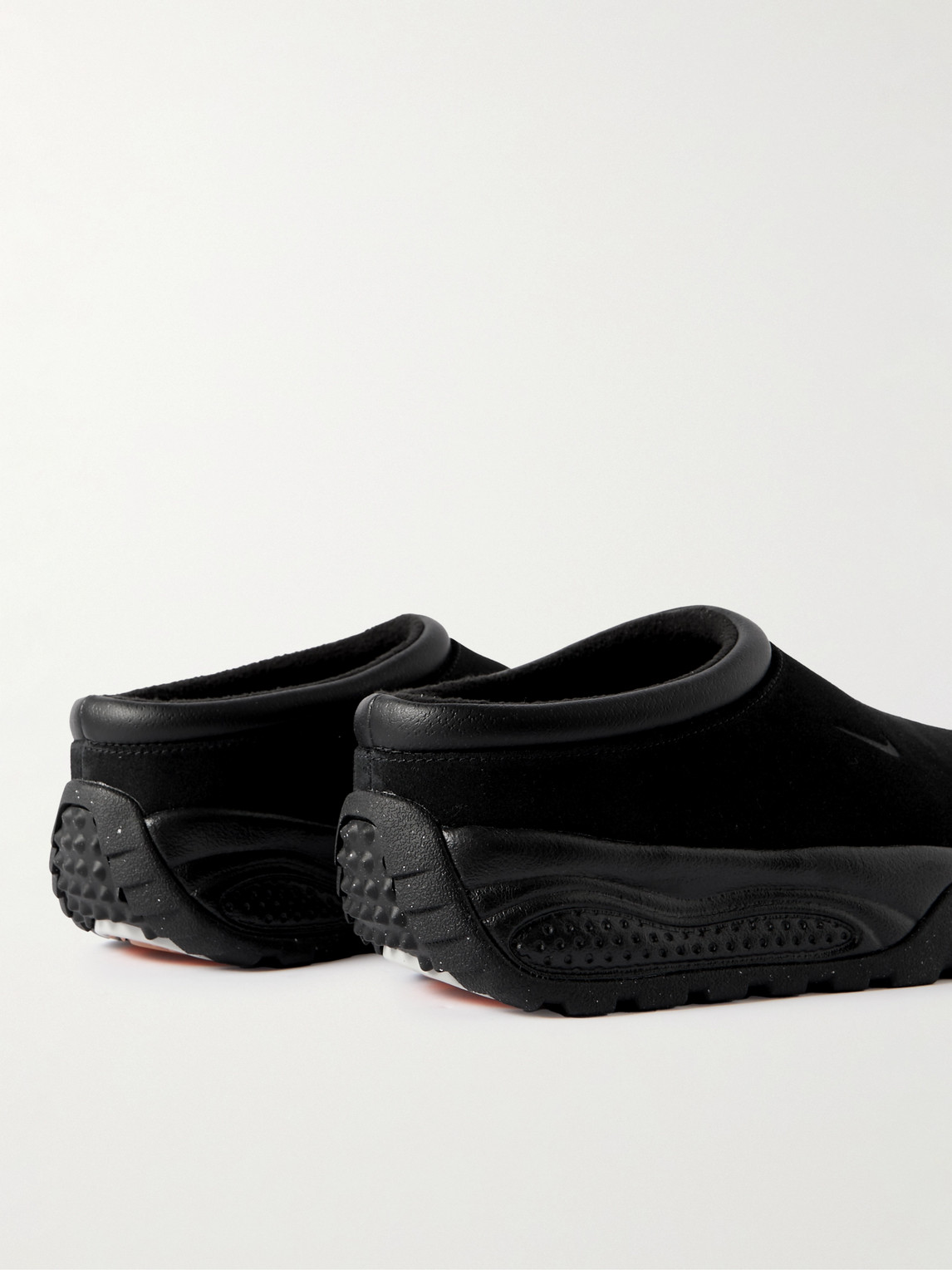 Nike Acg Rufus Leather-trimmed Suede Slip-on Sneakers In Black
