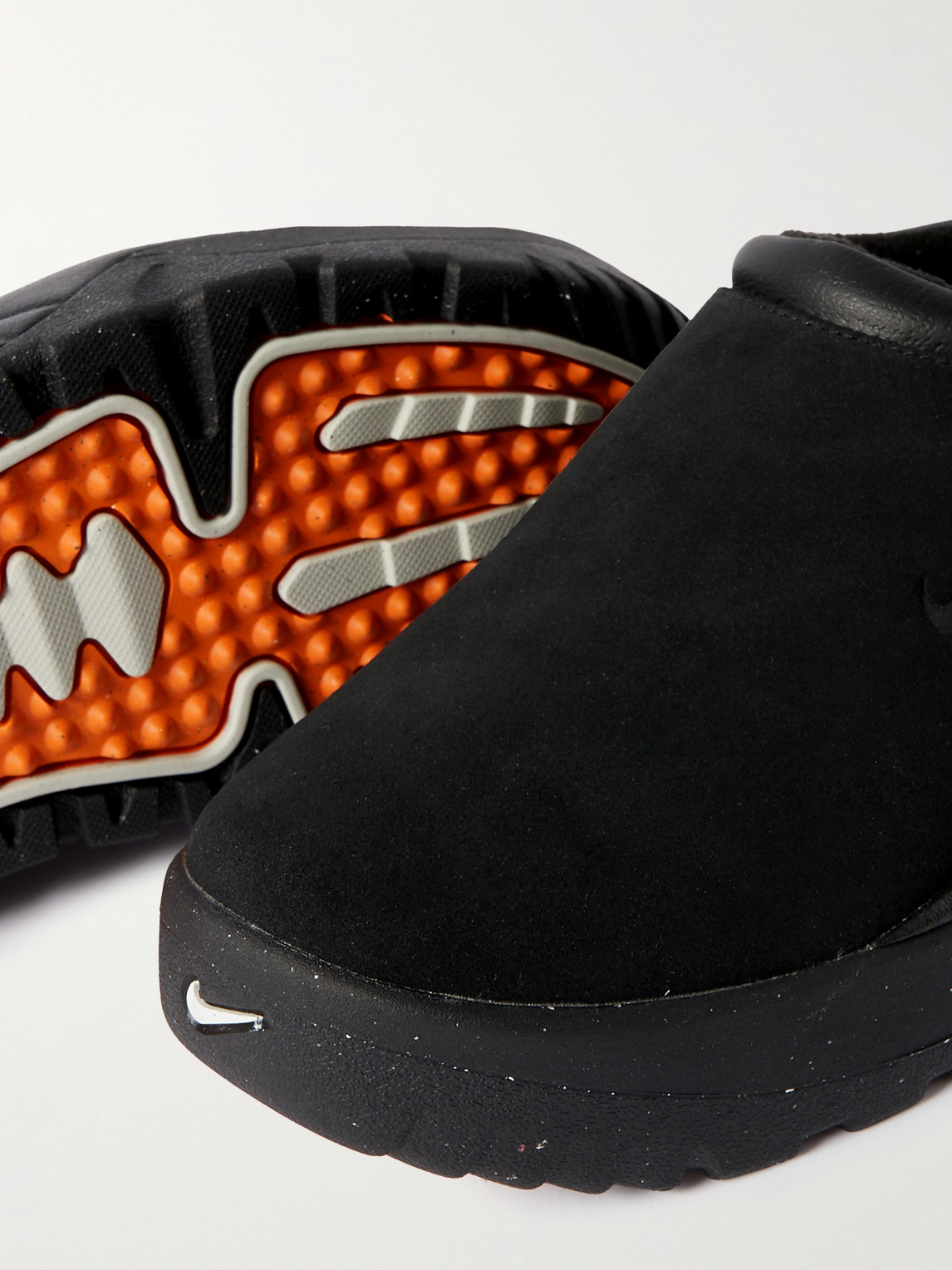 Nike Acg Rufus Leather-trimmed Suede Slip-on Sneakers In Black