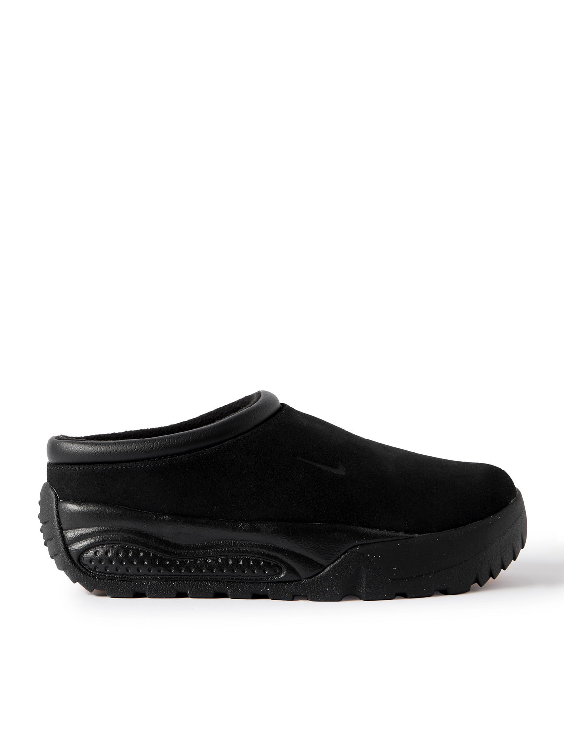 Nike Acg Rufus Leather-trimmed Suede Slip-on Sneakers In Black