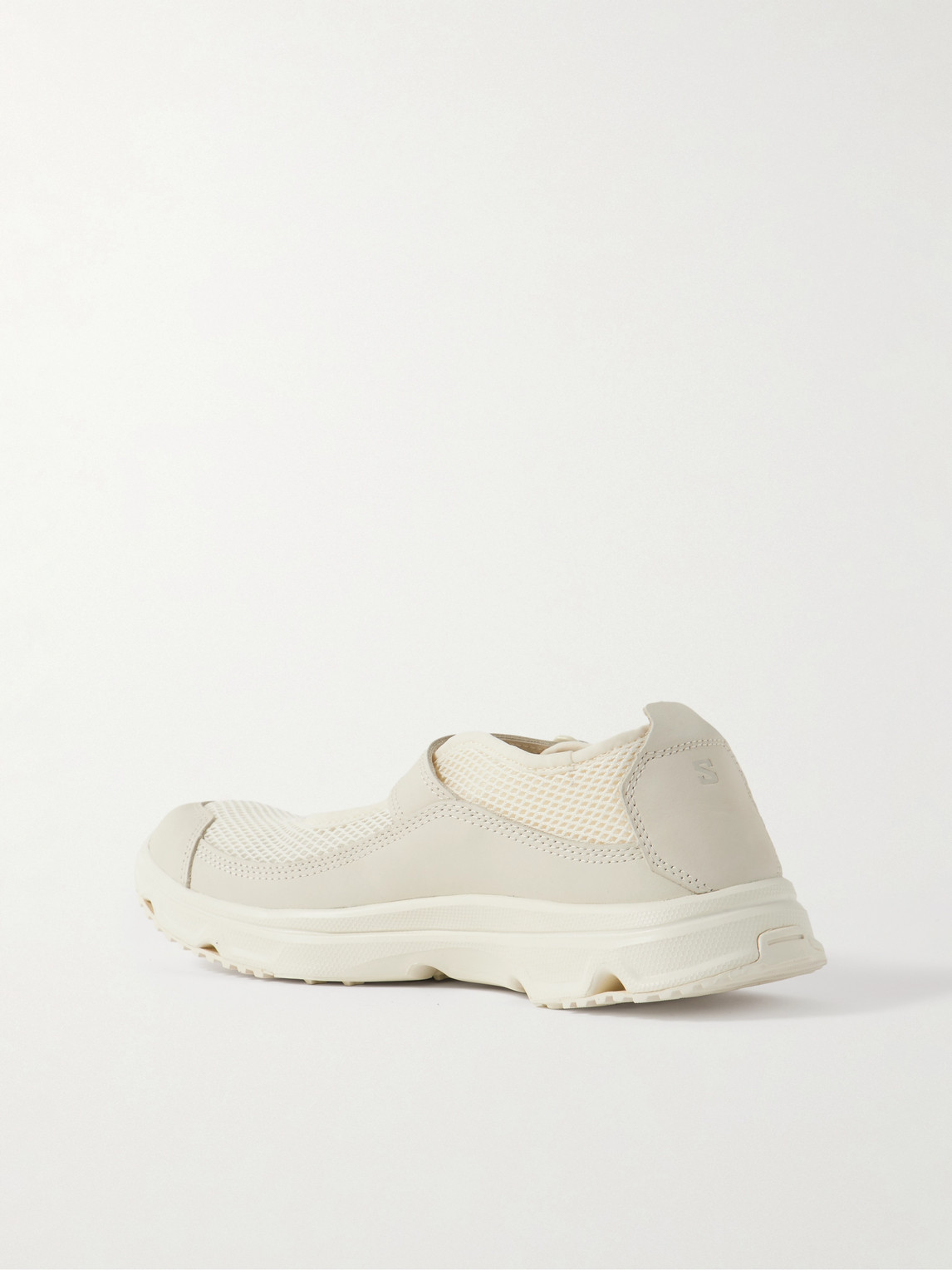 Salomon Marie-jeanne Nubuck-trimmed Mesh Sneakers In Neutral