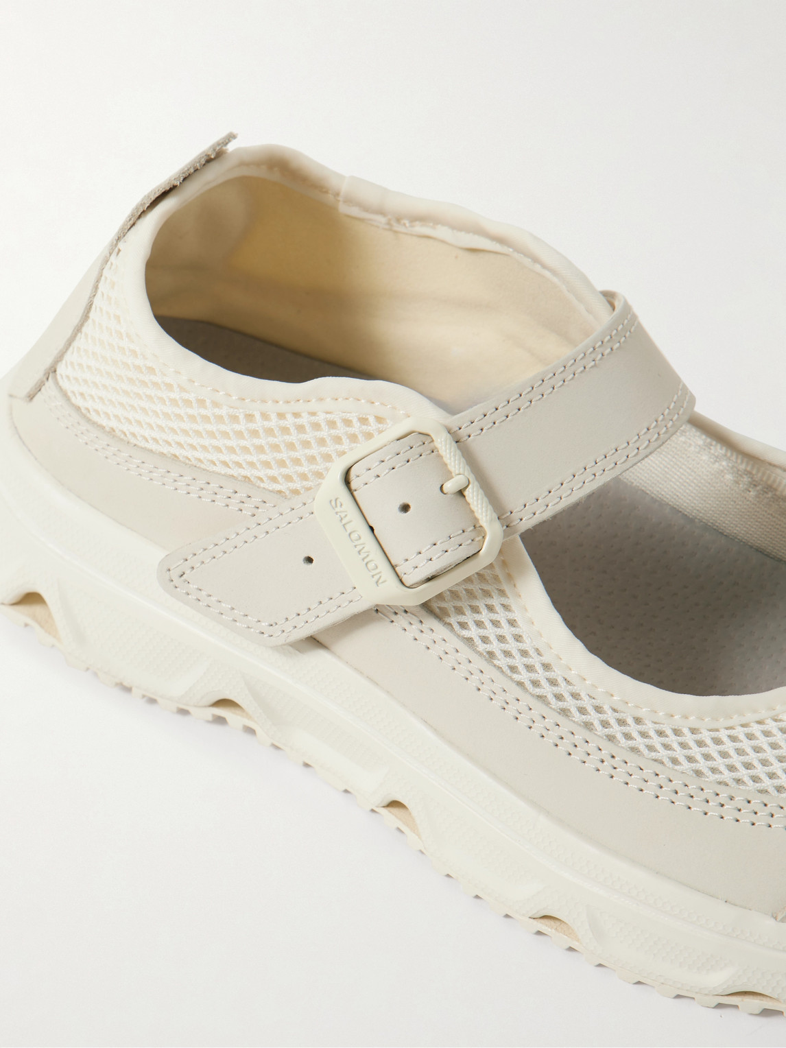 Salomon Marie-jeanne Nubuck-trimmed Mesh Sneakers In Neutral