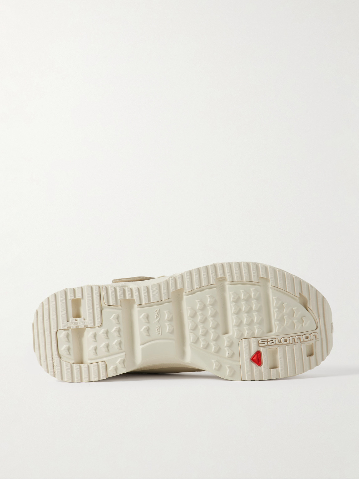 Salomon Marie-jeanne Nubuck-trimmed Mesh Sneakers In Neutral