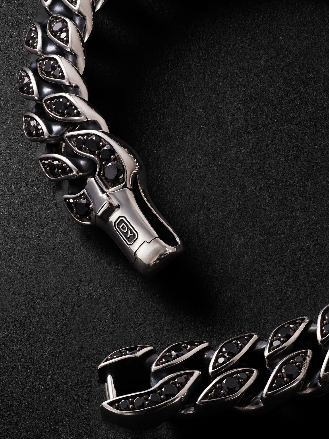 David Yurman Silver Diamond Chain Bracelet In Silver