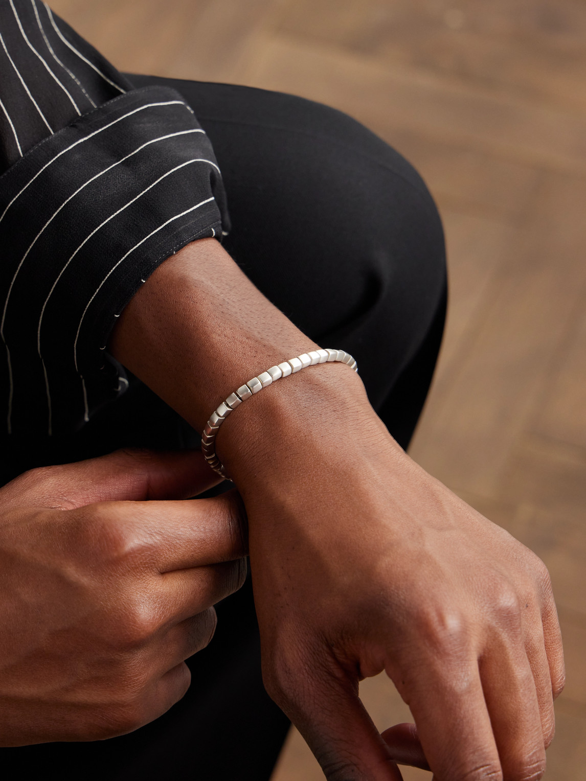 David Yurman Spiritual Bead Silver Bracelet In Silver