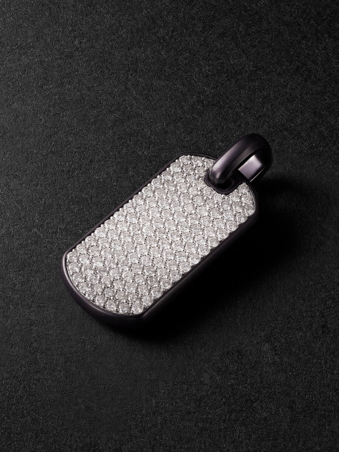 David Yurman Chevron Titanium and Sterling Silver Diamond Pendant - Men