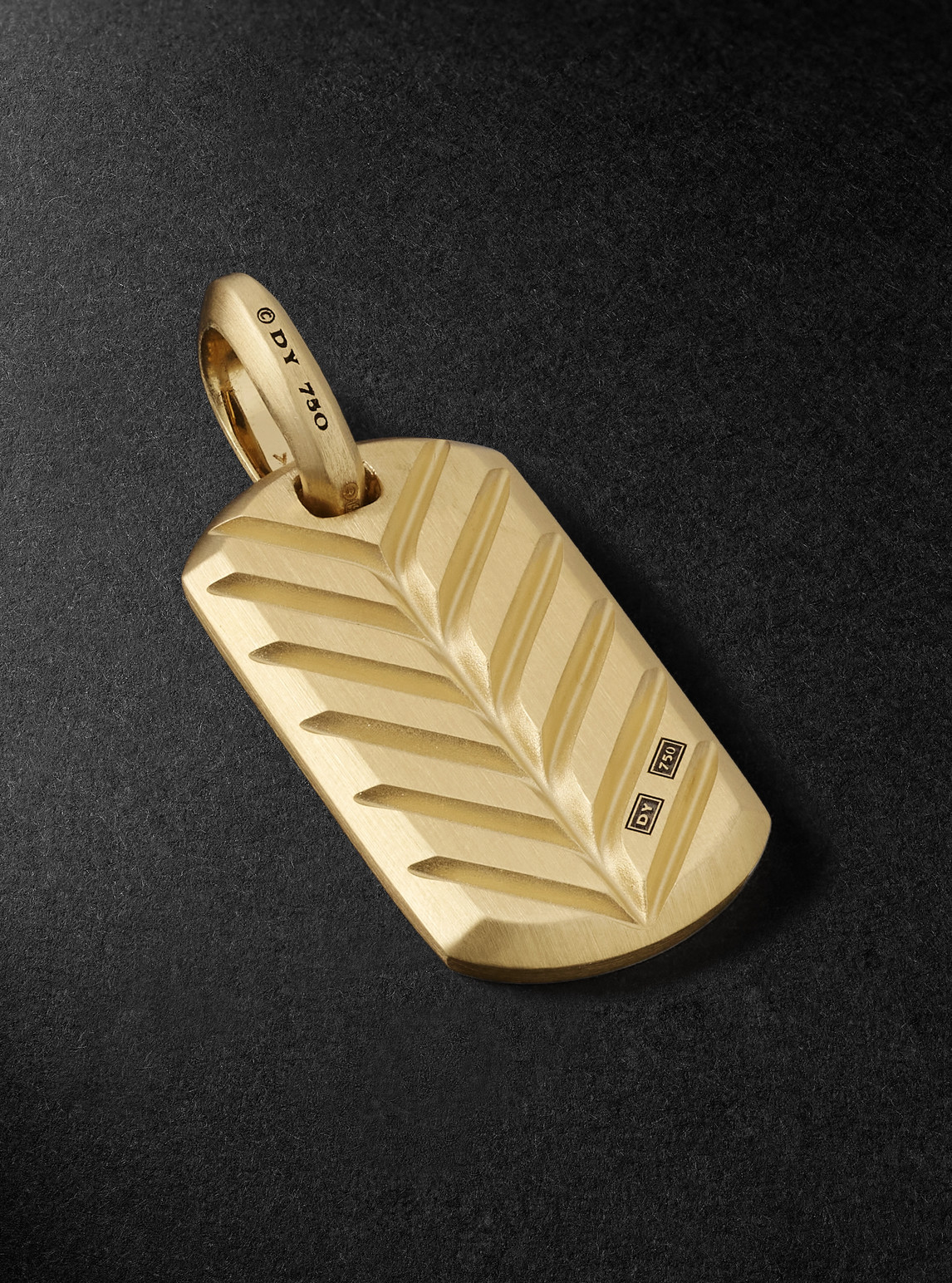  David Yurman - Chevron Gold Diamond Pendant - Men - Black 