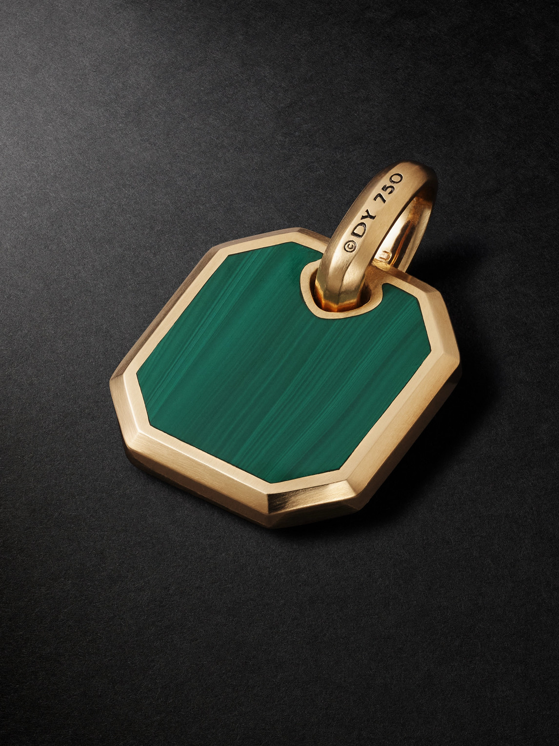 David Yurman Roman 18-Karat Gold Malachite Pendant - Men