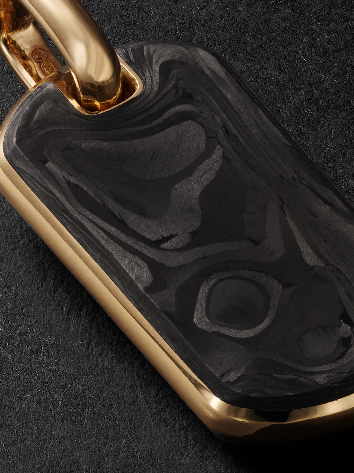 David Yurman Gold And Forged Carbon Pendant In Black