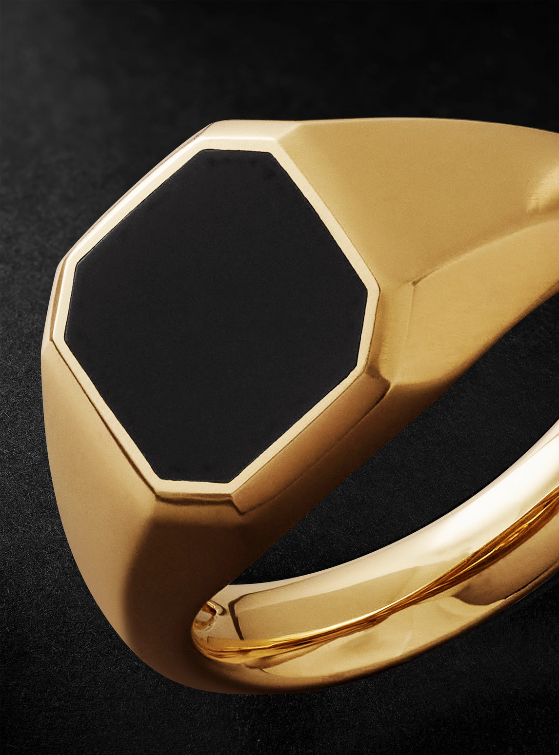  David Yurman - Streamline® 18-karat Gold Onyx Signet Ring - Men - Gold - 9 