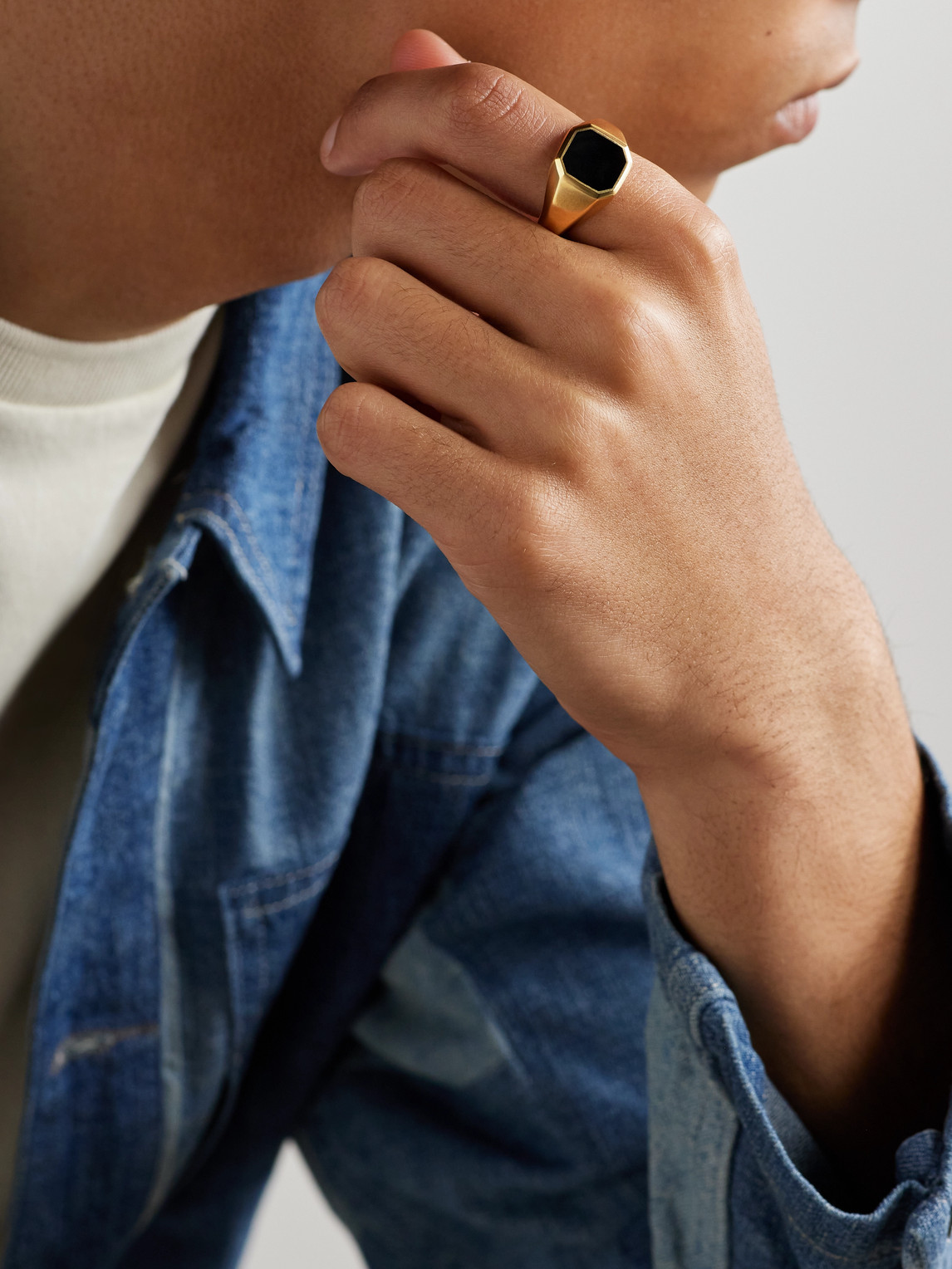 Streamline® 18-Karat Gold Onyx Signet Ring — 2