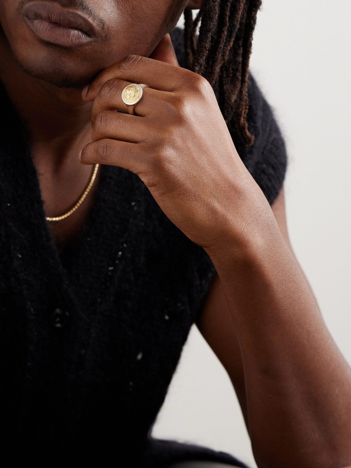 David Yurman Petrvs Lion Sterling Silver And 18-karat Gold Pinky Ring In Unknown